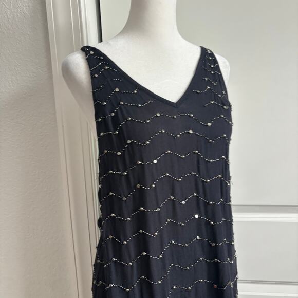 Free People Metal Maiden Chemise Mesh Ruffle Slip Mini Dress Embellished SP - Picture 4 of 15